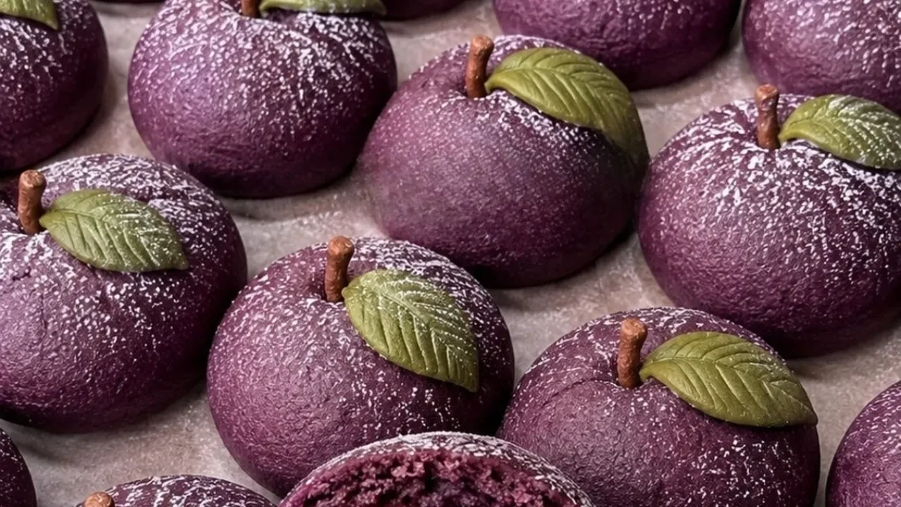 Misafirlerim için yaptım bana bile kalmadı! Beyaz çikolata dolgulu mor erik kurabiyesi